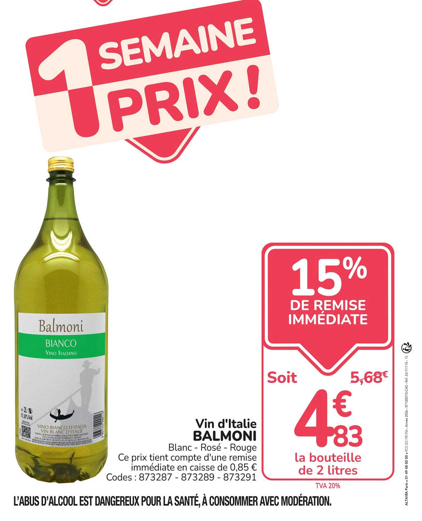 Vin d'Italie BALMONI Blanc - Rosé - Rouge