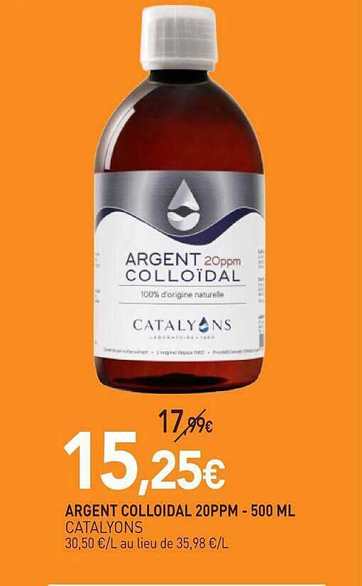 ARGENT COLLOÏDAL 20PPM - 500 ML CATALYONS