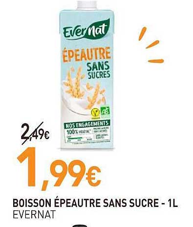 BOISSON ÉPEAUTRE SANS SUCRE - 1L EVERNAT