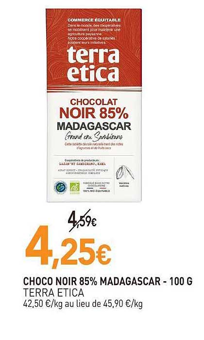 CHOCOLAT NOIR 85% MADAGASCAR