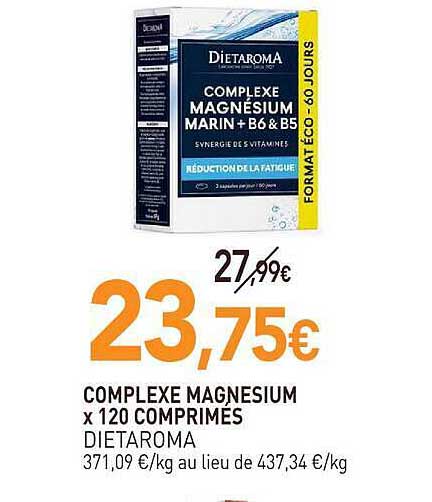 COMPLEXE MAGNÉSIUM x 120 COMPRIMÉS DIETAROMA