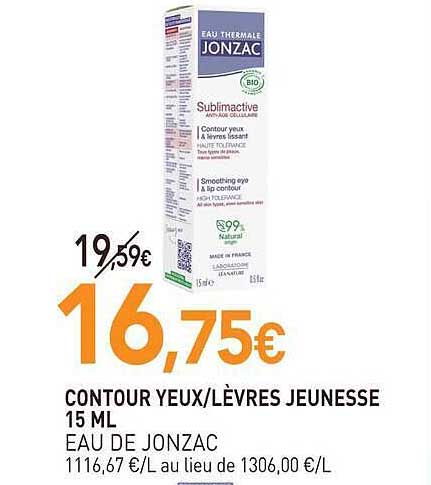 CONTOUR YEUX/LÈVRES JEUNESSE 15 ML EAU DE JONZAC