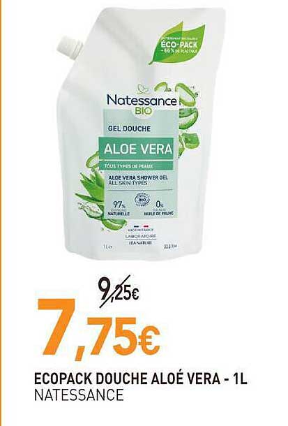 ECOPACK DOUCHE AL0É VERA - 1L NATESSANCE