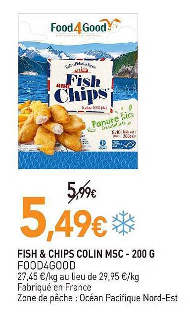 FISH & CHIPS COLIN MSC - 200 G FOOD4GOOD