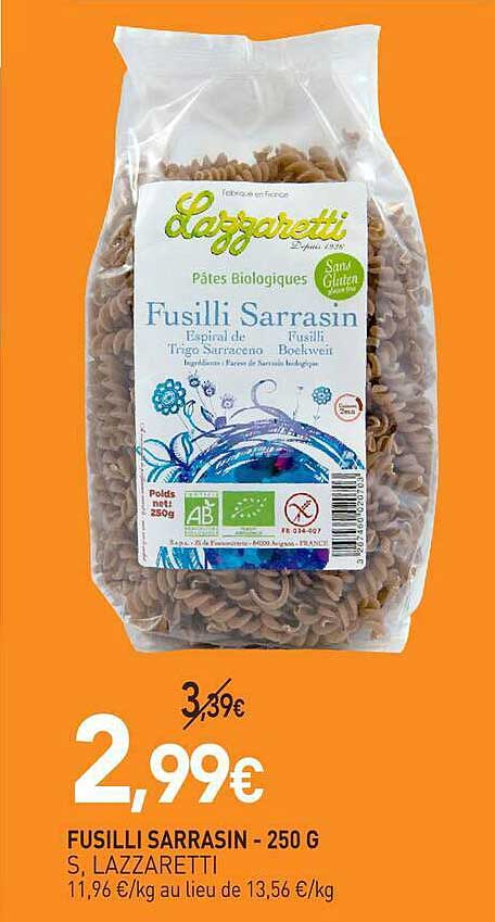 FUSILLI SARRASIN - 250 G S. LAZZARETTI