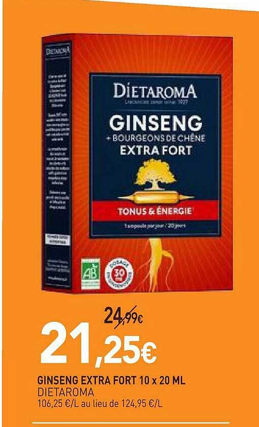 GINSENG EXTRA FORT 10 x 20 ML DIETAROMA