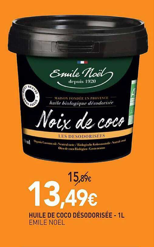 HUILE DE COCO DÉODORISÉE - 1L EMILE NOEL