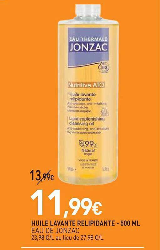 HUILE LAVANTE RELIPIDANTE - 500 ML EAU DE JONZAC
