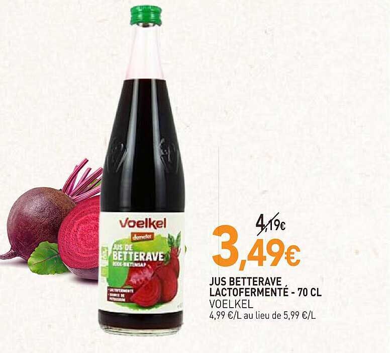 JUS BETTERAVE LACTOFERMENTÉ - 70 CL VOELKEL