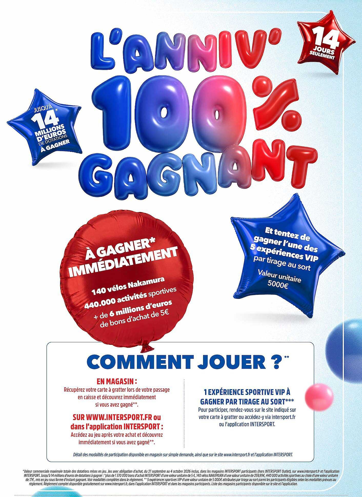 L’ANNIV’ 100% GAGNANT