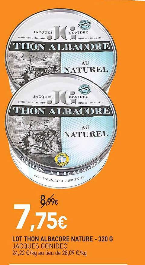 LOT THON ALBACORE NATURE - 320 G JACQUES GONIDEC