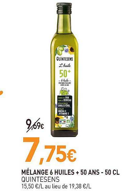 MÉLANGE 6 HUILES + 50 ANS - 50 CL QUINTESENS