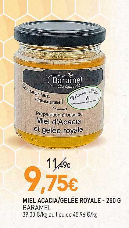 MIEL ACACIA/GELEE ROYALE - 250 G BARAMEL