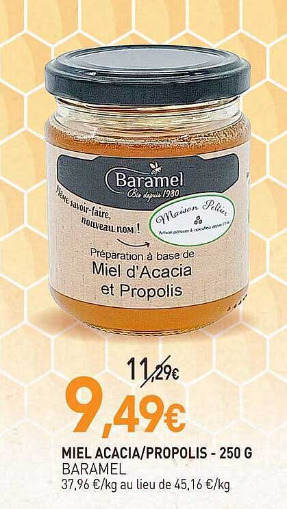 Miel Acacia/Propolis - 250 g Baramel
