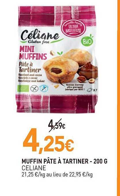 MUFFIN PÂTE À TARTINER - 200 G CELIANE