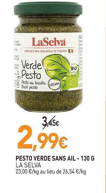 Pesto Verde Sans Ail - 130 g La Selva
