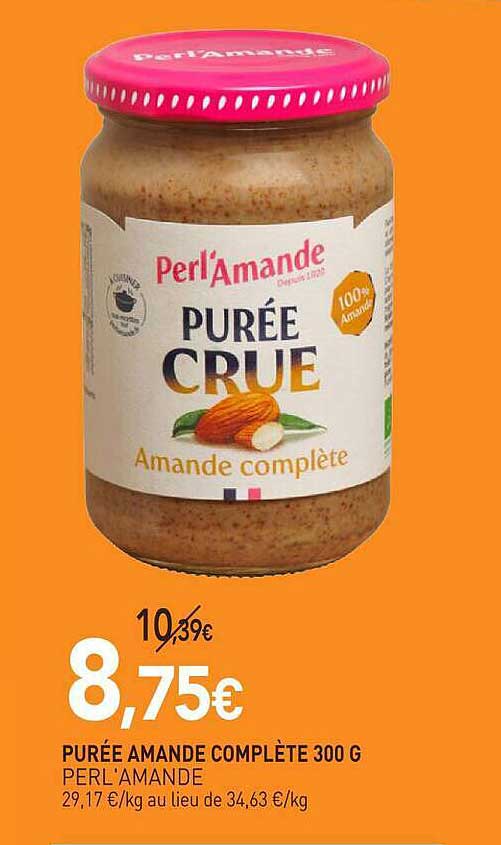 PURÉE AMANDE COMPLÈTE 300 G PERL'AMANDE