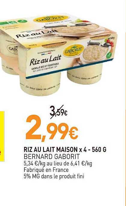 RIZ AU LAIT MAISON X 4 - 560 G BERNARD GABORIT