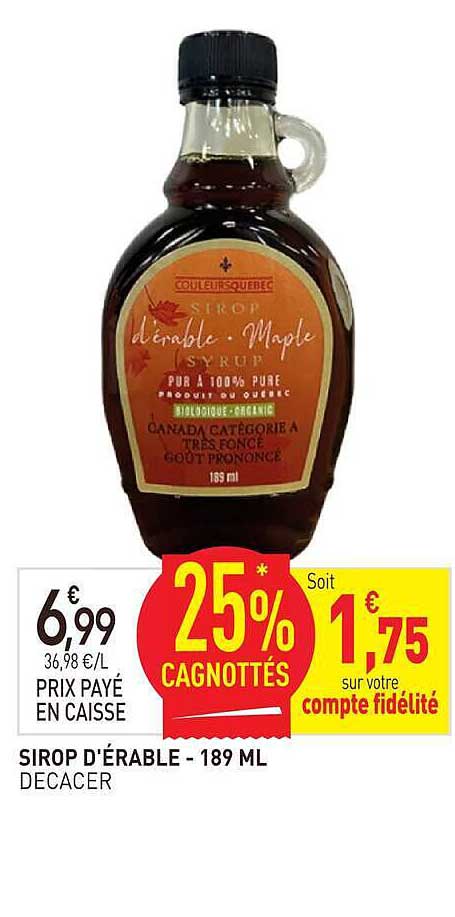 SIROP D'ÉRABLE - 189 ML
