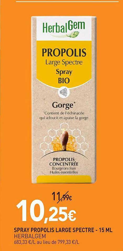 SPRAY PROPOLIS LARGE SPECTRE - 15 ML HERBALGEM