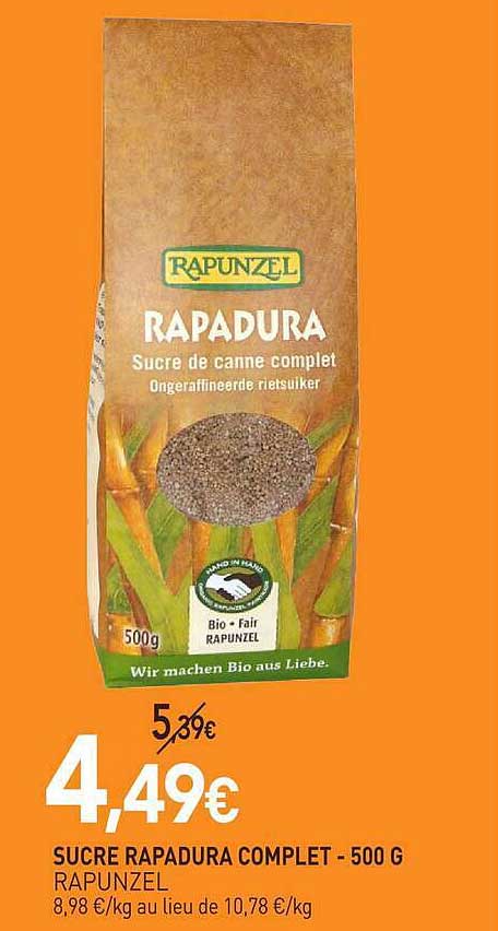 SUCRE RAPADURA COMPLET - 500 G RAPONZEL