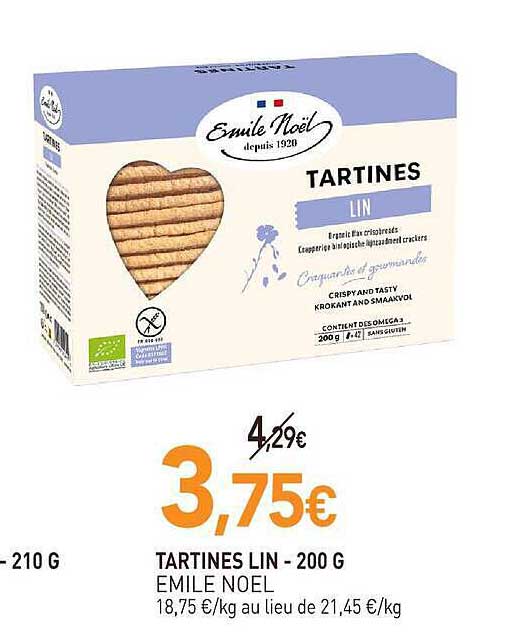 TARTINES LIN - 200 G EMILE NOEL
