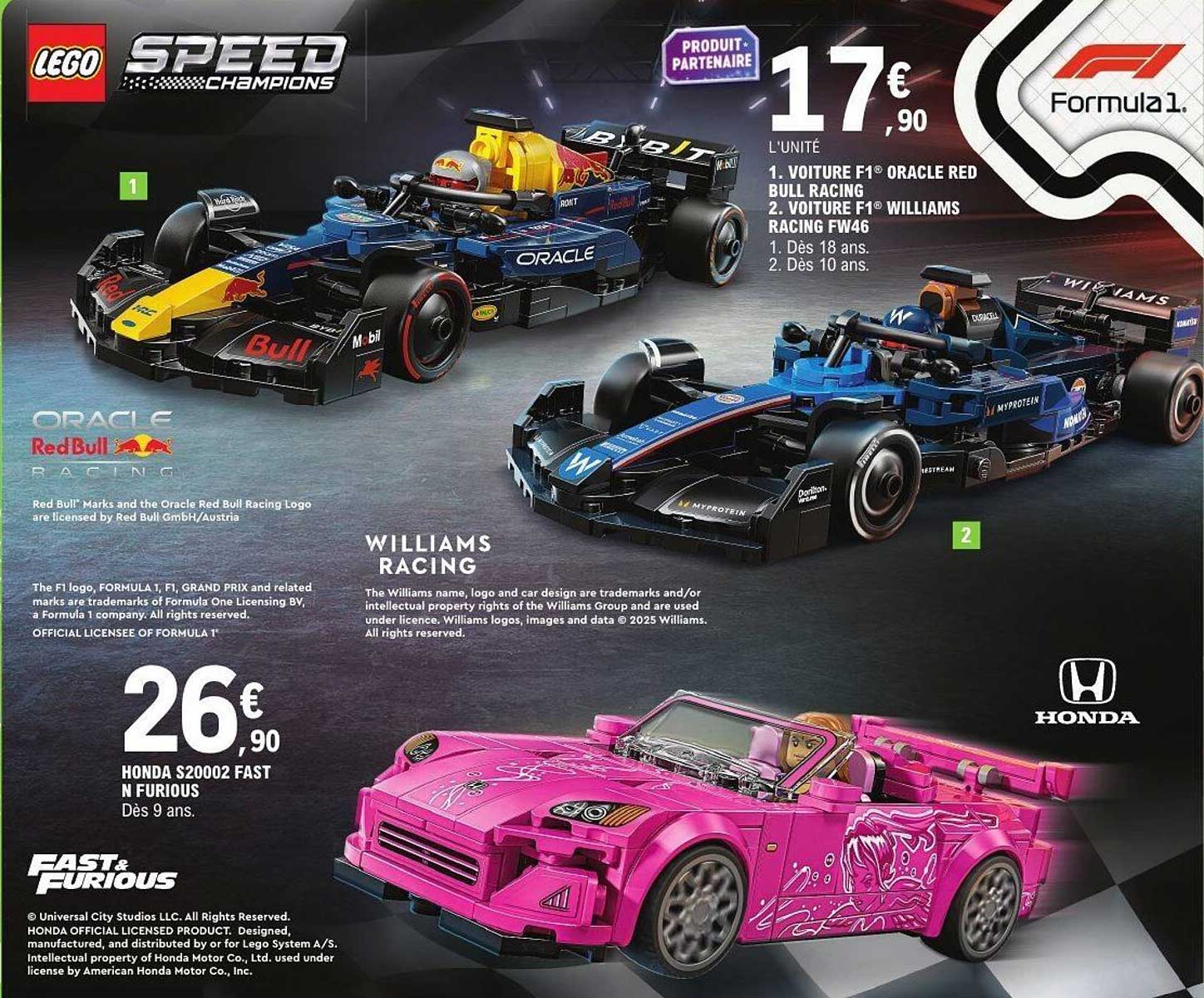 1. VOITURE F1® ORACLE RED BULL RACING 2. VOITURE F1® WILLIAMS RACING FW46