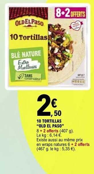 10 TORTILLAS "OLD EL PASO" 8 + 2 OFFERTS (407 g)