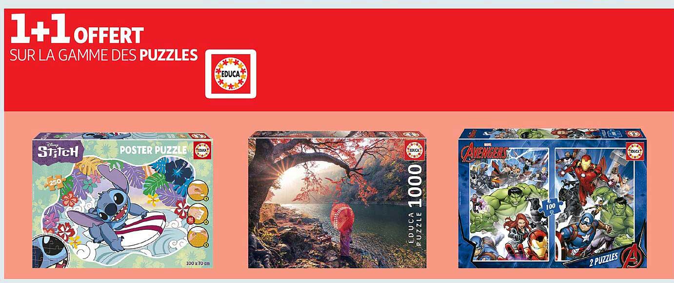 1+1 OFFERT SUR LA GAMME DES PUZZLES