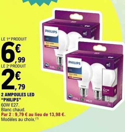 2 AMPOULES LED "PHILIPS"