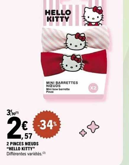 2 PINCES NŒUDS “HELLO KITTY”