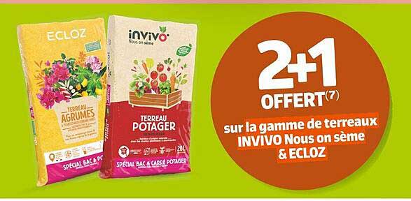 2+1 OFFERT sur la gamme de terreaux INVIVO Nous on sème & ECLOZ