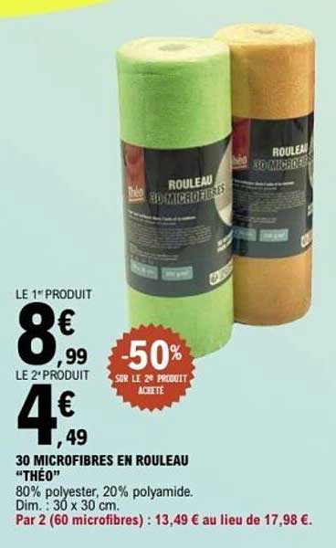 30 MICROFIBRES EN ROULEAU “THÉO”