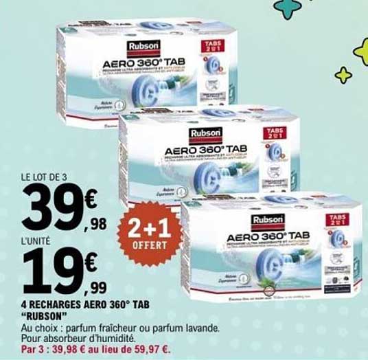 4 RECHARGES AERO 360° TAB "RUBSON"