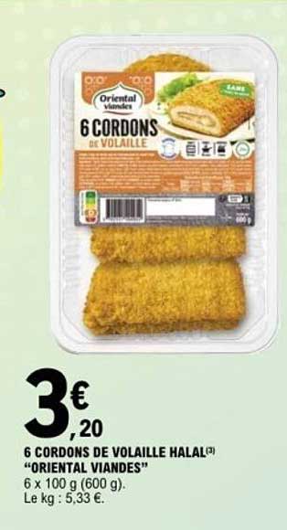 6 CORDONS DE VOLAILLE HALAL "ORIENTAL VIANDES"