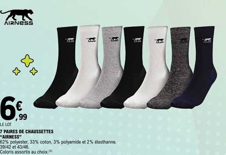 7 PAIRES DE CHAUSSETTES "AIRNESS"