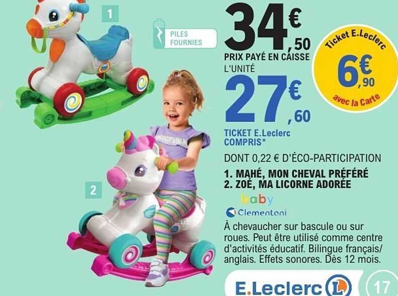 À partir de 27,60 € l’unité, avec Ticket E.Leclerc compris