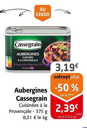 Aubergines Cassegrain Cuisinées à la Provençale - 375 g