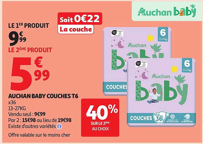 AUCHAN BABY COUCHES T6 x36