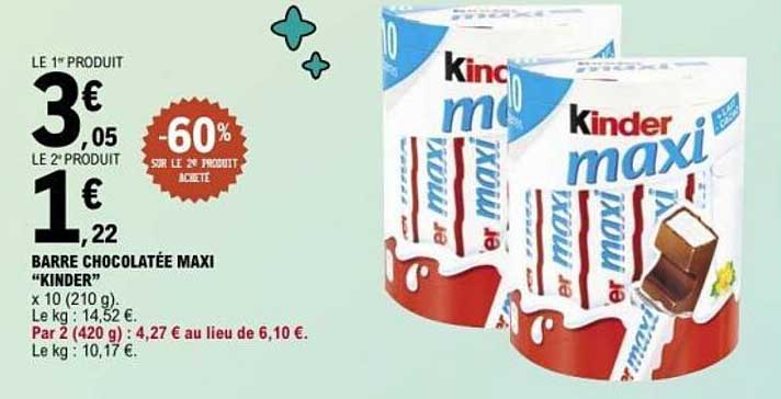 BARRE CHOCOLATÉE MAXI “KINDER”
