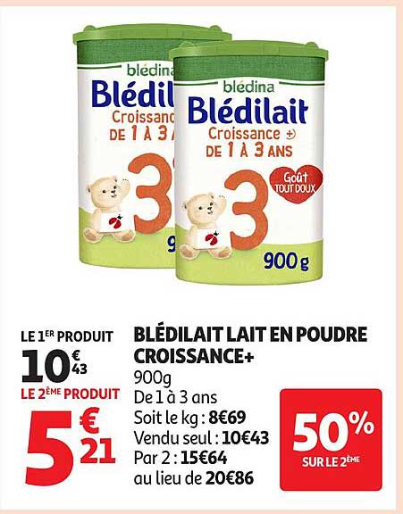 BLÉDILAIT Lait en Poudre Croissance+