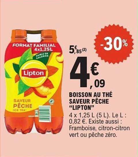 BOISSON AU THÉ SAVEUR PÊCHE "LIPTON"