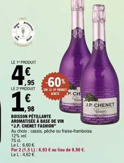 BOISSON PÉTILLANTE AROMATISÉE À BASE DE VIN "J.P. CHENET FASHION"
