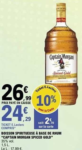 BOISSON SPIRITEUSE À BASE DE RHUM "CAPTAIN MORGAN SPICED GOLD"