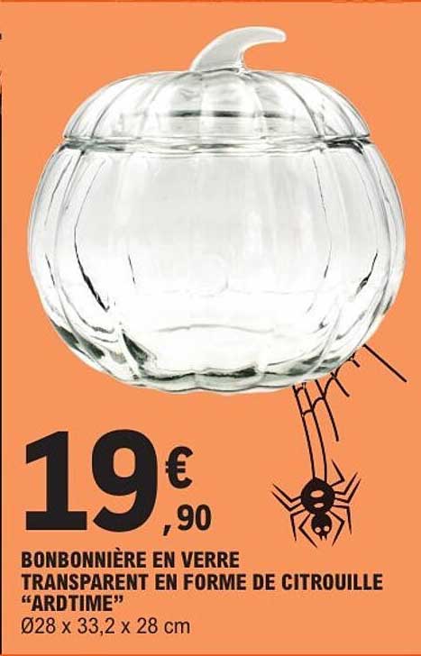 BONBONNIÈRE EN VERRE TRANSPARENT EN FORME DE CITROUILLE "ARDTIME"