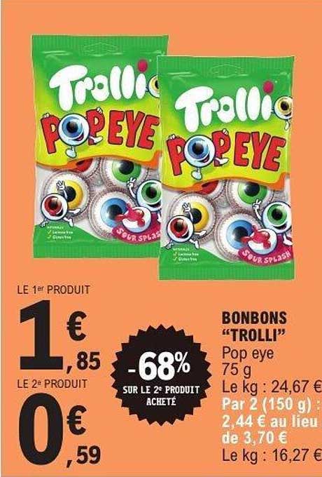 BONBONS "TROLLI" Pop eye 75 g
