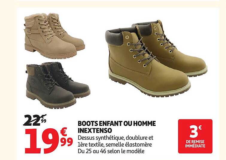 BOOTS ENFANT OU HOMME INEXTENSO