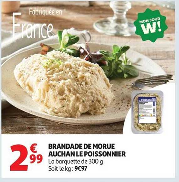 BRANDADE DE MORUE AUCHAN LE POISSONNIER
