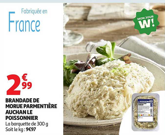 BRANDADE DE MORUE PARMENTIÈRE AUCHAN LE POISSONNIER
