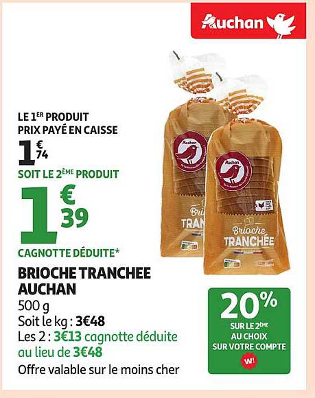Brioche Tranchée Auchan